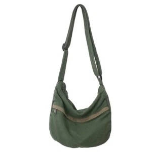 Canvas Messenger Bag Hobo Crossbody Bag for Women Shoulder Tote Handbag Green - Picture 1 of 6