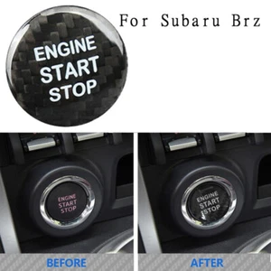 Carbon Fiber Black Engine Start Stop Button Sticker switch Cover For Subaru Brz - Picture 1 of 8