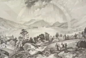 Thomas Moran LAGO GEORGE Nueva York Revista Vintage Grabado The Aldine 1875 - Imagen 1 de 9