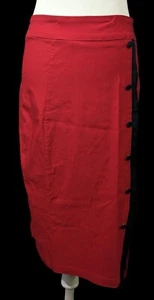 Rock Steady Rockabilly Pinup Black And Red Pencil Skirt Size 1XL - Picture 1 of 10