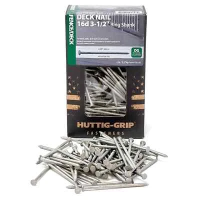 Unhas Huttig Grip 16d cerca deck 3-1/2 pol HGN16OGRSDK5 galvanizadas 5 lb 260 - Imagem 1 de 4