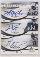 2009 SP Signature Edition Trios /25 Alge Crumpler Paul Williams #T-CWH Auto