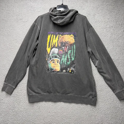 Barstool Sports Hoodie Michigan vs MSU Men XL Gray Battle of the Undefeated NCAA Cover