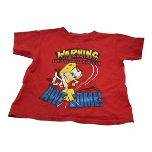 Nickelodeon Spongebob Squarepants Girls Red Shirt Karate Graphic Tee Size 6/7 - Picture 1 of 5