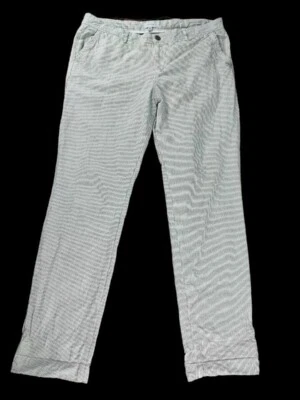 Jigsaw Trousers Women UK 16 White Grey Striped Slim Fit Ankle Grazer - Image 1 of 4
