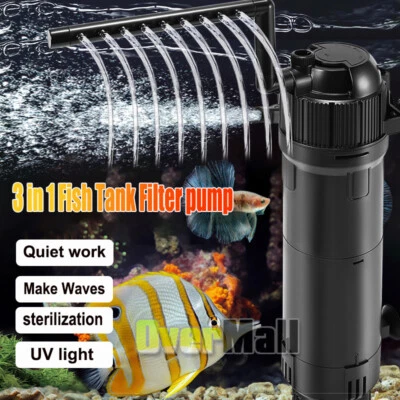Filtro vasilha para aquário 350 galões 3 estágios 10w UV 800GPH tanque de peixes com bomba - Imagem 1 de 4