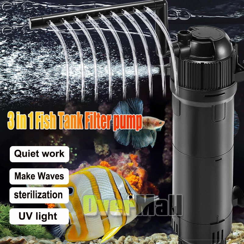 Filtro bote acuario 350 galones 3 etapas 10w UV 800GPH pecera con bomba Foto 1 de 4