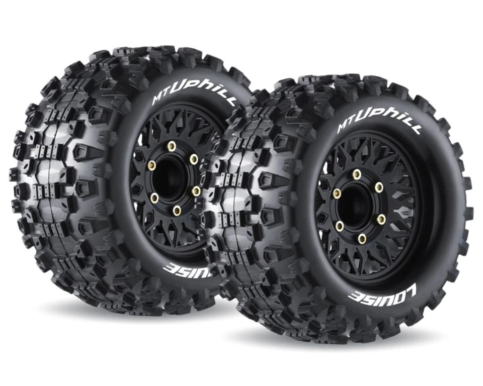 LOUISE MT Uphill 1/10 Reifen auf Felge schwarz mit tauschbare Radmitnehmer ... - Bild 1 von 1