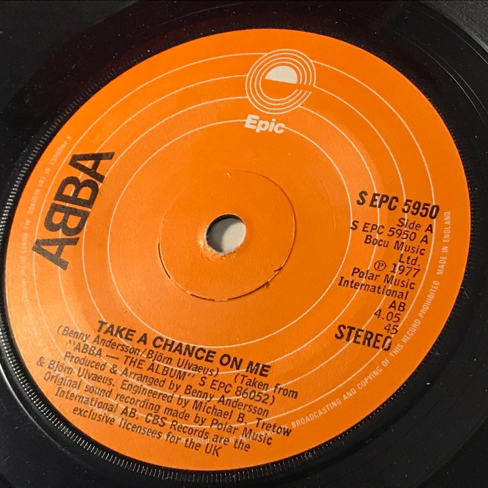 ABBA Take A Chance On Me 1977 UK 7" vinyl single original 45 Agnetha C - Image 1 of 1
