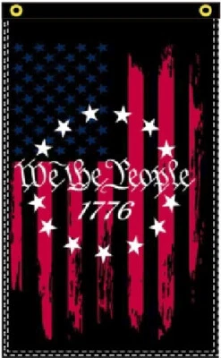 3X5 WE THE PEOPLE 1776 BETSY ROSS VERTICAL SLEEVE AND GROMMETS FLAG BANNER 100D - Image 1 of 3