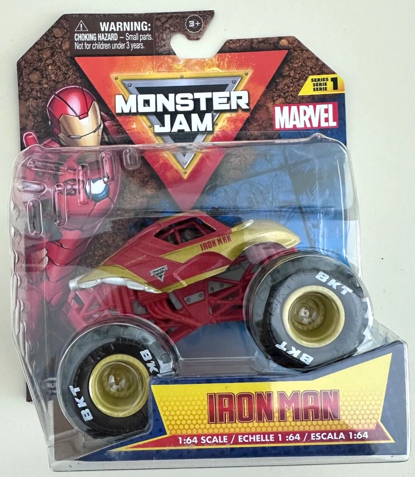 NIB Monster Jam 1:64 Scale Truck - Marvel Iron Man 2024 Diecast Toy - Image 1 of 1