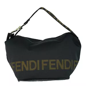 Bolso de mano tocador de lona FENDI 26586 negro marrón - Imagen 1 de 10