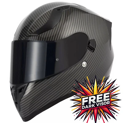 CASCO MOTO VCAN H128 CARA COMPLETA DOBLE VISERA PARASOL CARBONO VENENO Foto 1 de 4
