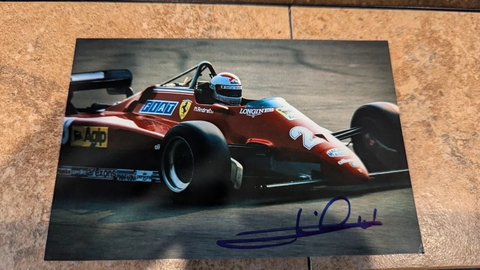 Mario Andretti Auténtico Firmado a Mano 4x6 Foto Autógrafo, Leyenda de Carreras Foto 1 de 1