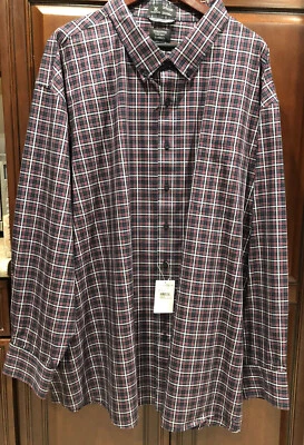 Camisa de vestir Nordstrom para hombre calce regular roja verde a cuadros sin hierro 5XB NUEVA CON ETIQUETAS Foto 1 de 4