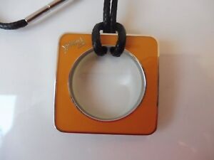 Beautiful Chain Pendant with Leather Strap, Fossil, Stainless Steel Enamelled