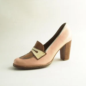 Zapatos de salón Zinda de cuero marrón rosa para mujer talla US 7 EU 37 - Imagen 1 de 8