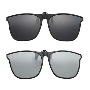 Polarized Clip-On Sunglasses Fashion Anti-Glare for Prescription Glasses - Picture 1 of 14