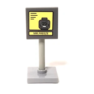 LEGO Minifigure MR Freeze Sign 2012 Batman Villain FREE STAND Cold Dude ICE MAN - Picture 1 of 1