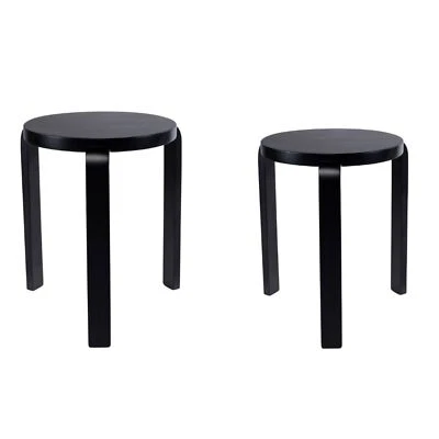 Boraam Mateo Round Backless Stacking Stools - Set of 2 - Black - Image 1 of 4