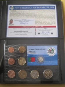 Portugal Euro KMS 2004-2006 Fußball EM 2008 1 Dollar 2008 Liberia Silber Zert - Bild 1 von 2