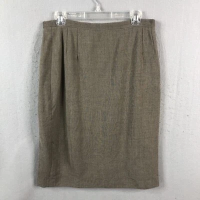 Giorgio Armani Le Collezioni Skirt Womens 14 Brown Wool Bergdorf Goodman Pencil - Image 1 of 4