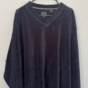 Colours Alexander Julian Mens XXL V-Neck Navy blue Velour Pullover Sweater - Picture 1 of 7