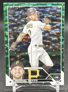 2023 Topps Serie 1 Michael Chavis #170 Green Ice Foil Parallel #’d /499 Pirates - Foto 1 di 5