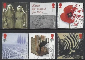 GREAT BRITAIN 2017 WORLD WAR 1 1917 SET OF 6 FINE USED - Picture 1 of 1