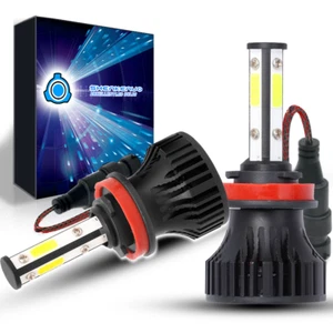 2x H11 H8 H9 LED Combo Headlight Bulbs High Low Beam Kit 6500K Xenon Super White - Picture 1 of 12