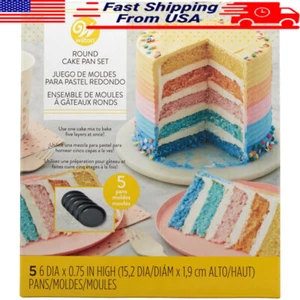 5 Piece Layer Cake Pan Set Non-Stick Bake Easy Layers 6 Inch Round Pans New - Picture 1 of 15