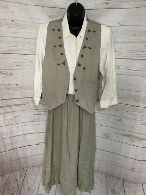 Lote de 2 Vestido Blusa Falda Hampton Blanco/Capuchino 2 Piezas + Chaleco Gris     Foto 1 de 4