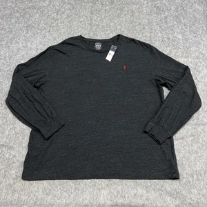 Polo Ralph Lauren camicia uomo 2XL nera manica lunga girocollo rosso pony cotone - Foto 1 di 18