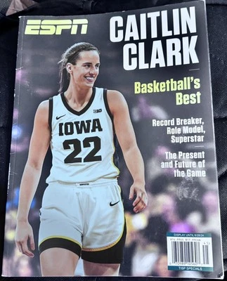 ESPN Magazine Caitlin Clark Basketbal Iowa Hawkeyes 2024 With As1 Prizm Card - Image 1 of 4