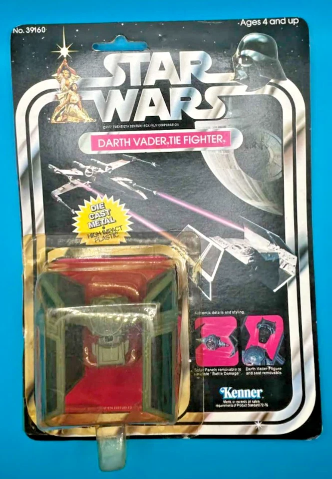 DE COLECCIÓN STAR WARS DARTH VADER TIE FIGHTER SIN USAR, EN CAJA, DIE CAST METAL KENNER 1978 21-BACK Foto 1 de 2