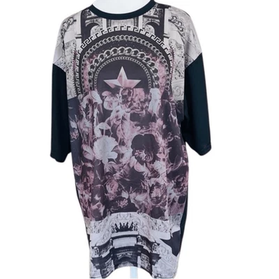 Camiseta TOPMAN preta gráfica manga curta tamanho G. - Imagem 1 de 4