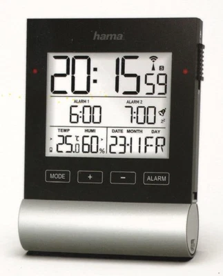 Funkwecker Digital Schlummerfunktion Temperatur Datum Wochentag Hama 186416 (B) - Bild 1 von 4