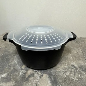Pampered Chef Micro Cooker Microwave Steamer 4 Cup 1 Quart Clear Straining Lid - Picture 1 of 5
