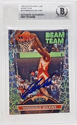 Dominique Wilkins Firmado a Mano 1992-93 Stadium Club Beam Team #2 Automático - Beckett Foto 1 de 4