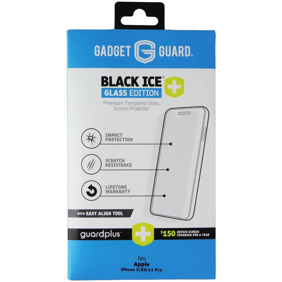 Gadget Guard (Black Ice+) Tempered Glass with Align Tool for iPhone 11 Pro/Xs/X - Image 1 of 1