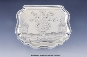 Great Old c1750s European Hand Engraved Silver Box - Picture 1 of 6