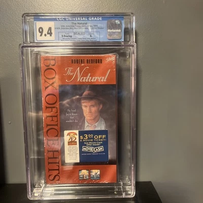 1998 VHS of The Natural starring Robert Redford 9.4 Grade A+ Seal - Image 1 of 3