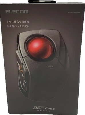ELECOM DEFT PRO Trackball Mouse Optical 8 Buttons DPI Switch Black Red - Image 1 of 4