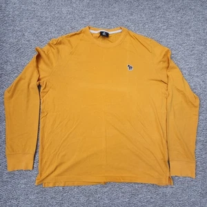 Paul Smith Mens T-Shirt XXL Yellow Long Sleeve Top Casuals Striped Zebra Mustard - Picture 1 of 8