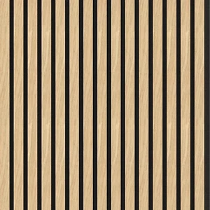 Wood Slat Wall Panels- Classic Oak Black Acoustic Felt 120x60cm - Picture 1 of 4
