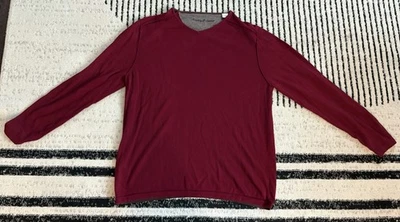 Suéter Pullover Tommy Bahama Granate Cuello en V 5% Cachemira Grande Foto 1 de 3