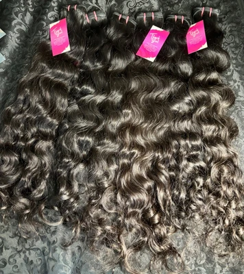 100% cru indiano ondulado 3 pacotes 34 polegadas cor natural  - Imagem 1 de 2