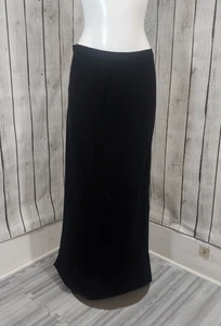 Vintage Schwarz Strick Maxi Rock Seitenreißverschluss MOP Knopf 29x40 Mod 60er 70er Boho - Bild 1 von 9