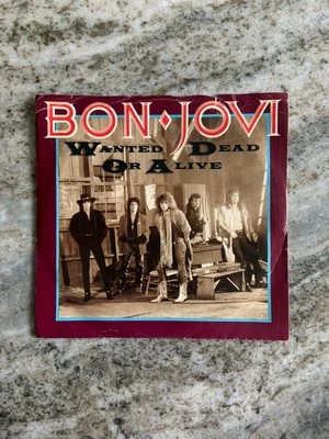 1986 BON JOVI - WANTED DEAD OR ALIVE - 45 RPM w/ PICTURE SLEEVE NEAR MINT - Image 1 of 4
