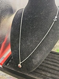 Kettenanhänger Silber. 925 Silber 18" Zoll Rolo Link Karabinerverschluss Kubik... - Bild 1 von 5